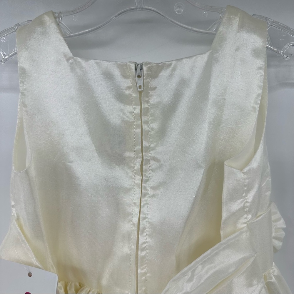 Sweet Kids Pink Princess Ivory Satin with Flower Waistband Dress Size 3 NWT - Picture 8 of 11